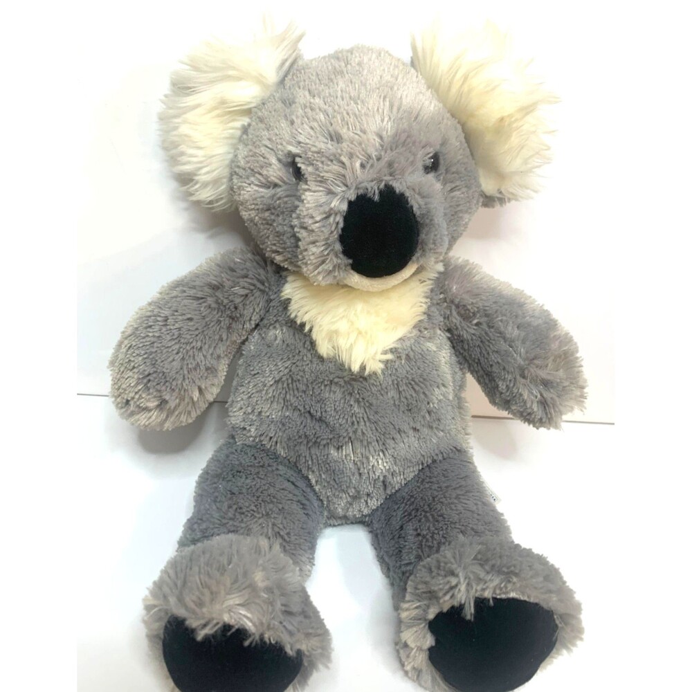 Build-A-Bear BABW Grey Koala Plush Stuffed Animal Fluffy Cream Ears Heart Paw